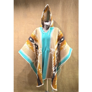 Poncho ekwadorskie - długie ze 100% wełny owczej .